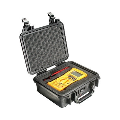 Pelican 1200000110 Protector Case, 0.16 ft, 10.67 in L x 9.75 in W x 4.86 in D, Black, with Foam