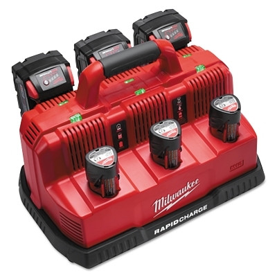 Milwaukee Tool 48591807 M18 and M12 Rapid Charge Station, Lithium-ion, 120 V, Black/Red