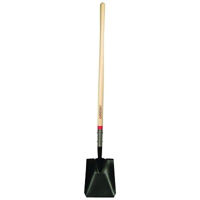 RAZOR-BACK 44363 Square Point Transfer Shovel, 9.5 in W x 12 in L, Closed-Back/Forward-Turned Step, 48 in Hardwood Straight Handle