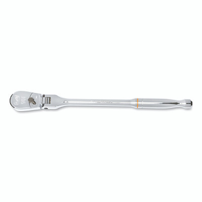 GEARWRENCH 81215T 90T Ratchet, Tear Drop, 3/8 in Drive, 11.40 in OAL, Alloy Steel, Full Polish Chrome, Flex Handle
