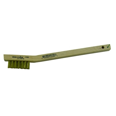 Anchor Brand 94924 Utility Brush, 7-1/2 in L, 3 x7 Rows, Brass Bristles, Curved Wood Handle