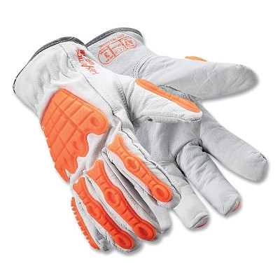 HexArmor 4067-XL Chrome SLT Cut-Resistant Gloves, 4067, A7 Cut, X-Large, Hi-vis Orange/White