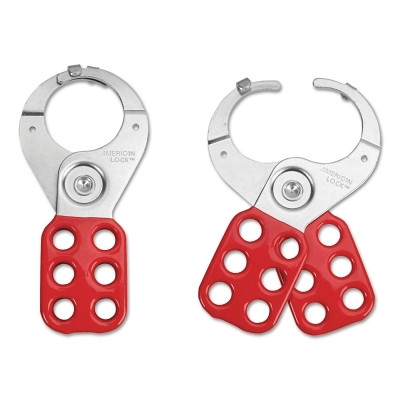 American Lock ALO802 Steel Lockout Hasp 1-1/2" Jaw Diameter Red Single