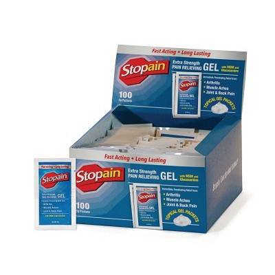 Medi-First Plus 80033 Stopain Gel Pain Reliever, 3 g Packets, 100 ct Box
