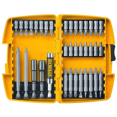 DeWalt DW2163 Tough Case Screwdriving Sets, 37 Piece, Philips, Square Recess, slotted, and double-ended Bits
