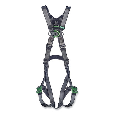 MSA 10195044 V-FIT Full-Body Harness, Back/Chest D-Rings, Super XL, QC Chest/Leg Strap Buckles, No Padding