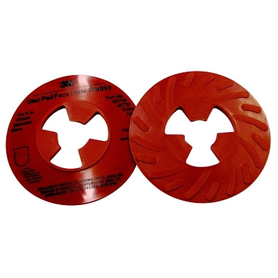 3M Disc Pad Face Plate 5 Inch Ribbed Extra Hard Red