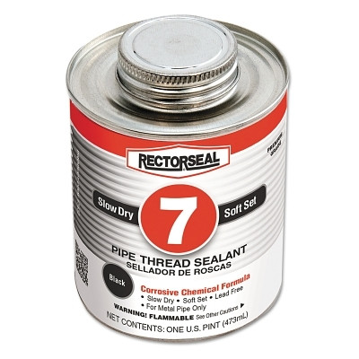 Rectorseal 17432 No. 7 Pipe Thread Sealants, 1 Pint Can, Black