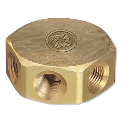 Western Enterprises MB7 Manifold Block, 3,000 psi, Brass, 2 in