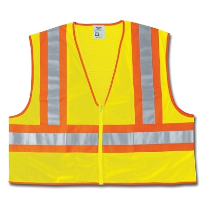 MCR Safety WCCL2LX2 Luminator Class II Safety Vests, 2X-Large, Lime