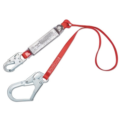 PROTECTA 1340125 PRO Shock Absorbing Lanyard, 6 ft, Rebar Hook Connection, 1 Leg