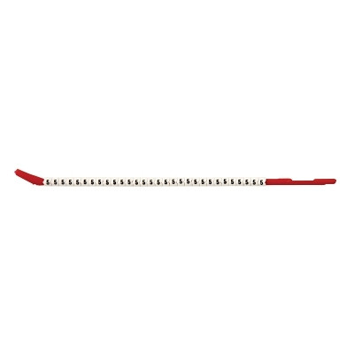 Brady SCN105 Clip Sleeve Wire Markers, 3 in x 8 1/2 in, "5", Black on White