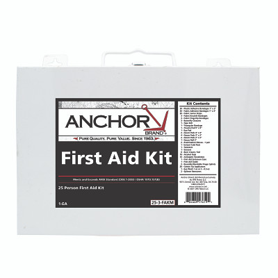Anchor Brand 825-03-12M 25 Person First Aid Kit, ANSI 2003, Metal Case, Wall Mount