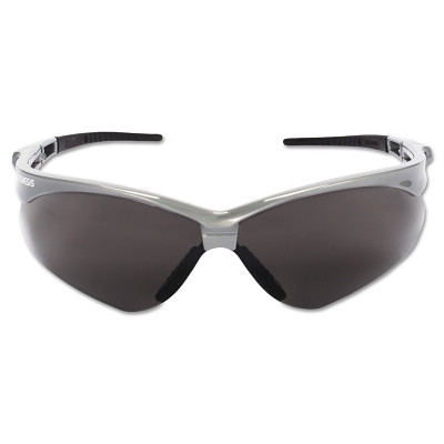 KleenGuard 47383 V30 Nemesis Safety Glasses, Smoke, Polycarbonate Lens, Anti-Fog, Silver Frame/Black Temples, Nylon