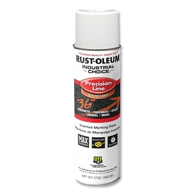 Rust-Oleum 203030V Industrial Choice M1600/M1800 System Precision-Line Inverted Marking Paint, 17 oz, White, M1600 Solvent-Based