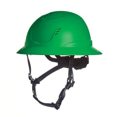 MSA  V-Gard H2 Safety Helmet, Type II, Full Brim, Rachet Suspension, Vented, Green
