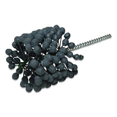 Weiler 34223 CrossFlex Bore Brush, Abrasive Globules, 2 in Dia, 7.875 in L, 0.252 in Stem Dia, 180 Grit