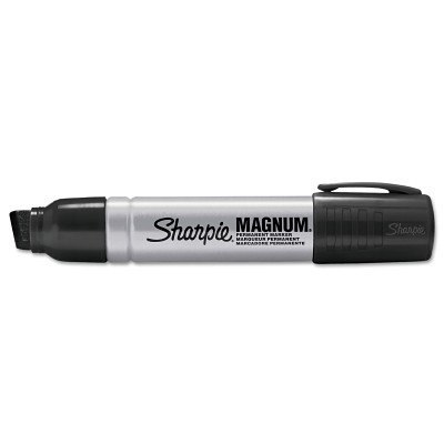 Sharpie 44001A Magnum Permanent Marker, Black, Oversized, Broad Chisel Tip, 12 EA/DZ