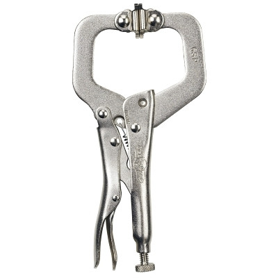 Irwin VISE-GRIP 18 Locking C-Clamps with Swivel Pads, Jaw Opens to 2-1/8 in, 6 in Long