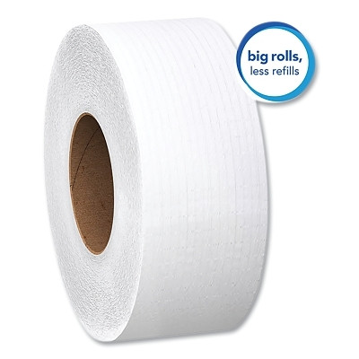 Scott 7304-05 High-Capacity Jumbo Roll Toilet Paper, 750 ft L, 3.55 in W, 12 Rolls, Extra Soft