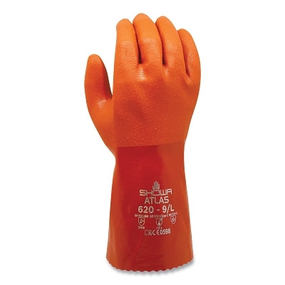 SHOWA 620M08 VINYLOVE 620 CHEM RESISTANT GLOVE ORANGE