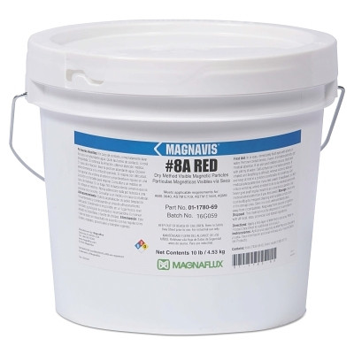 Magnaflux 01178087 Magnavis Dry Method Non-Fluorescent Magnetic Powder, 45 lb, Pail, Red