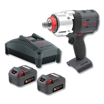 Ingersoll Rand W7153-K22 W7153 IQV20 DXS 1/2 in Cordless Impact Wrench, 20 V, 1900 RPM, 2400 BPM, Tool w/Stnd Friction Ring, Kit Incl Chrgr/2-Batt