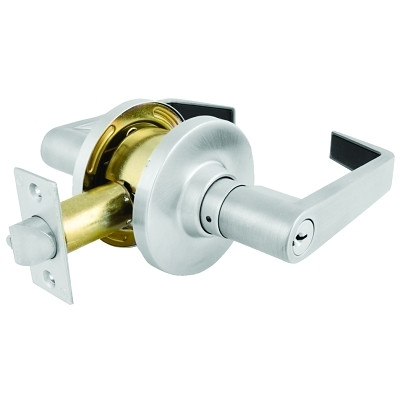 Master Lock SLC0126DKA4 Commercial Grade 2 BumpStop Door Hardware, Lever, Keyed Entry, Schlage C Compatible, Satin Chrome Finish