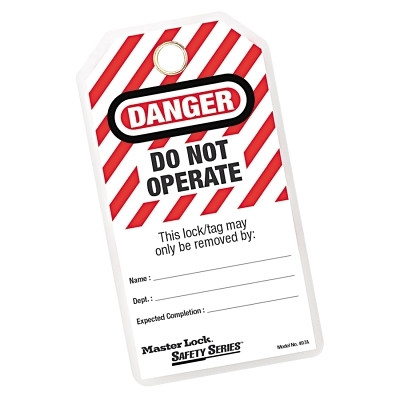 Master Lock 497A Safety Series Do Not Operate I.D. Tags, 3-1/8 in W x 5-3/4 in H