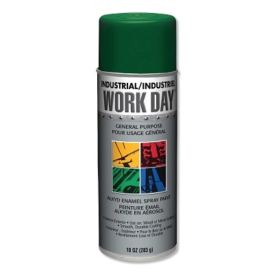 Krylon A04408007 Industrial Work Day Enamel Paint, 10 oz Aerosol Can, Green
