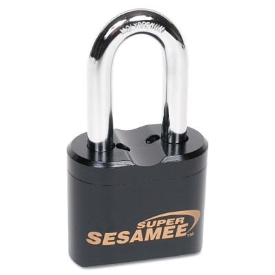 CCL K637 Super Sesamee Keyless Padlock, 7/16 in dia, 1 in L, 7/8 in W, Black, 2 in Shackle Clearance