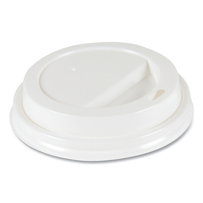 Boardwalk DEERHLIDW Deerfield Hot Cup Lids for 10oz - 20oz Cups, White, Plastic, 50/Pack