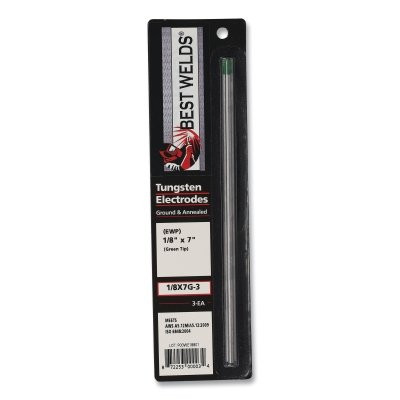 Best Welds 187G3 Pure Ground Tungsten Electrode, 1/8 in x 7 in, 3 PK