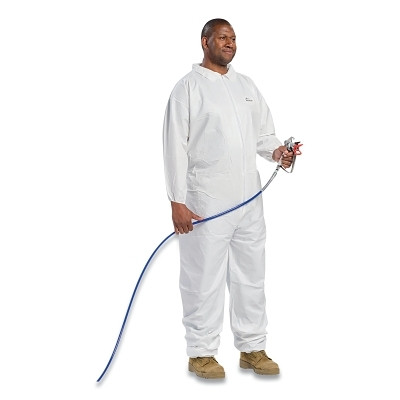 PIP 3602/M Posi-Wear BA Microporous Disposable Coveralls with Elastic Wrist and Ankle, White, Medium