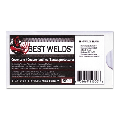 Best Welds SP1 Cover Lens, Scratch/Static Resistant, 4-1/4 in x 2 in, 70% CR-39 Plastic