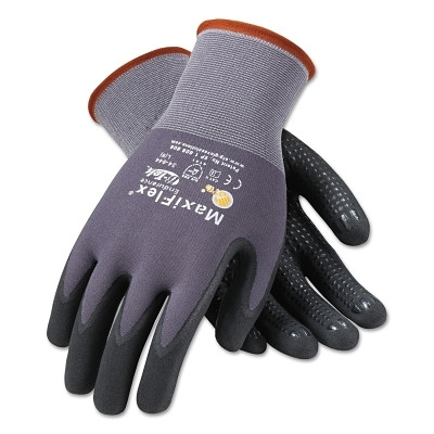 PIP 34844XS MaxiFlex Endurance MicroFoam Grip/Micro Dot Palm Coated Gloves, X-Small, Black/Gray, Palm and Finger Coated