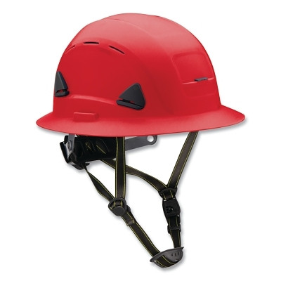Fibre-Metal by PIP CSH13015 Climbing Style Full Brim Safety Helmet, Type II, Class C, Ratchet Suspension, Vented, Red