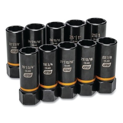 GEARWRENCH 86071 Bolt Biter Deep Extraction Socket Set, 1/2 in drive, SAE/Metric, 10 Piece