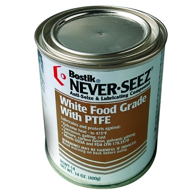 Never-Seez 30803822 White Food Grade Compound with PTFE, 14 oz Flat Top Can