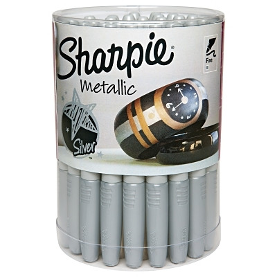 Sharpie 9597 Metallic Permanent Marker, Silver, Fine Tip, 36 EA/BX