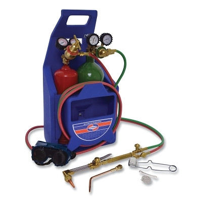UNIWELD KL350-P-TU Oxyacetylene Outfit, V-Style, Medium Duty, Portable, Twin Hose, Goggles, Flint Lighter