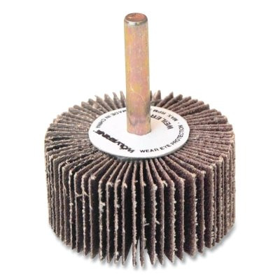 Weiler 30724 Wolverine Mounted Flap Wheel, Unthreaded, 1/4 in dia Stem x 2 in dia x 1 in W, 80 Grit, 25000 RPM