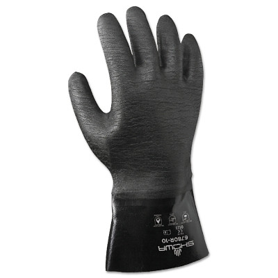 SHOWA 6780R10 Neoprene 12" Gauntlet, Black, Rough, Large