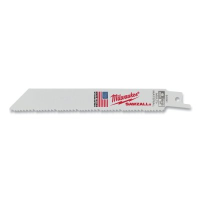 Milwaukee Tool 48005091 SAWZALL Standard Multi-Material Blade, 6 in L x 3/4 in W, 8/12 TPI, 5 EA/PKG