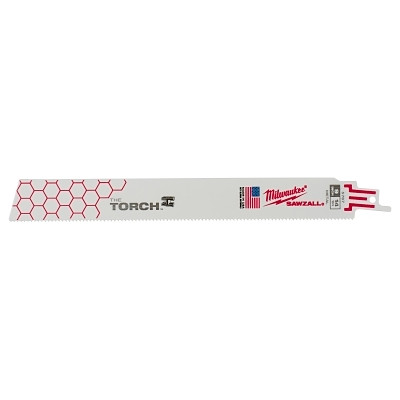 Milwaukee Tool 48005787 THE TORCH Bi-Metal SAWZALL Blade, 9 in L, 14 TPI, Scheduled 80 Pipe/Angle Iron, 5 EA/PKG