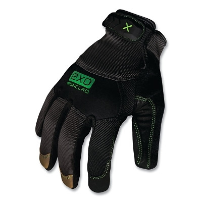 Ironclad EXO-MLR-05-XL Exo Leather Reinforced Gloves, Goatskin Leather, X-Large, Black