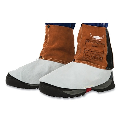 Weldas 44-7106 STEERSOtuff Spats, 6 in, One Size, Side Split Cowhide/Kevlar Thread, Hook-and-Loop, Lava Brown