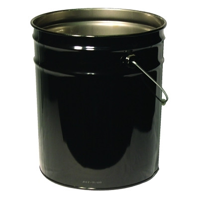 Freund 1252 Unlined Open Head Steel Pail, 5 gal, Steel, Black