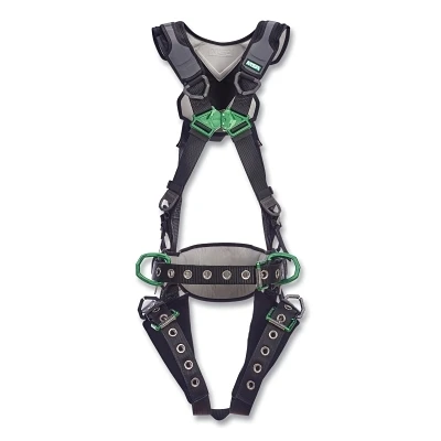 MSA 10211330 V-FLEX Full-Body Harness, Construction, Back/Hips D-Rings, XL, QC Chest/Leg Tongue-Buckles, Leg/Shoulder/Waist Padding