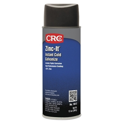 CRC 18412 Zinc-It Instant Cold Galvanize Coating, 13 wt oz Fill, Aerosol Can